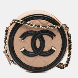 Chanel: Коричневая сумка через плечо 