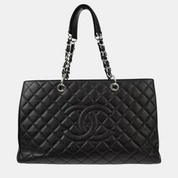 Chanel: Чёрная сумка-шоппер 