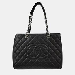 Chanel: Чёрная сумка-шоппер 