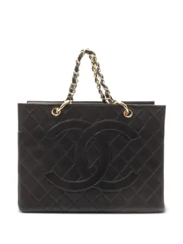 CHANEL Pre-Owned: Чёрная сумка-шоппер 