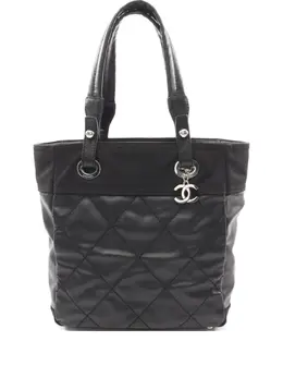 CHANEL Pre-Owned: Чёрная сумка-шоппер 
