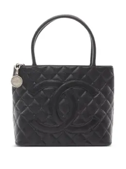 CHANEL Pre-Owned: Чёрная сумка-шоппер 