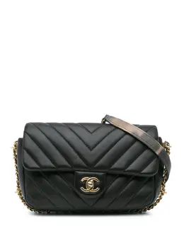CHANEL Pre-Owned: Чёрная сумка через плечо 