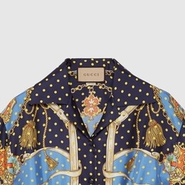 Gucci: Синяя рубашка 