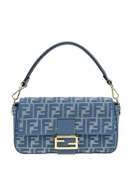 FENDI: Голубая сумка  Baguette