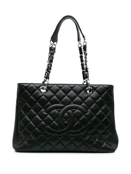 CHANEL Pre-Owned: Чёрная сумка-шоппер 