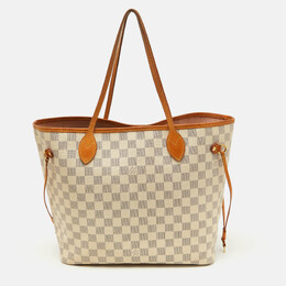 Louis Vuitton: Белая сумка  Neverfull MM