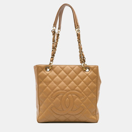 Chanel: Коричневая сумка-шоппер 