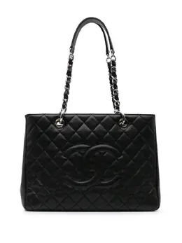 CHANEL Pre-Owned: Чёрная сумка-шоппер 