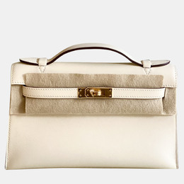 Hermes: Бежевая сумка через плечо  Kelly