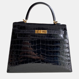 Hermes: Чёрная сумка  Kelly 25