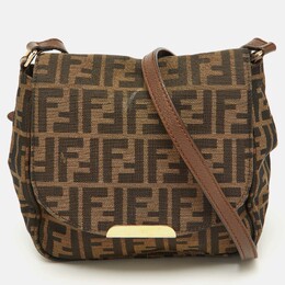 Fendi: Коричневая сумка через плечо  Zucca