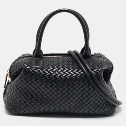 Bottega Veneta: Чёрная сумка  Intrecciato