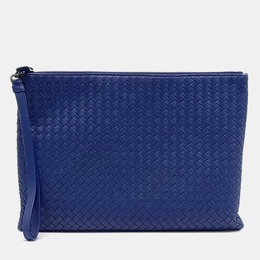 Bottega Veneta: Голубая сумка  Intrecciato