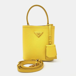 Prada: Жёлтая сумка-шоппер 