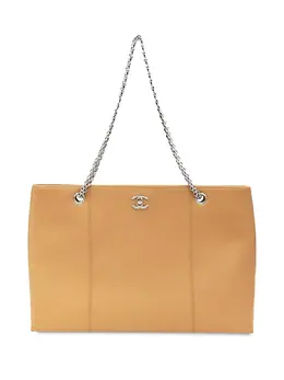 CHANEL Pre-Owned: Серебристая сумка-шоппер 