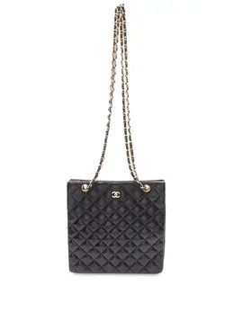CHANEL Pre-Owned: Чёрная сумка-шоппер 