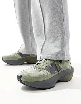 New Balance: Кроссовки цвета хаки 