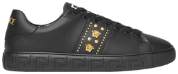 Versace: Чёрные кроссовки  Greca