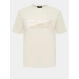 EA7 EMPORIO ARMANI: Бежевая футболка 