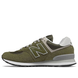 New Balance: Зелёные кроссовки  574