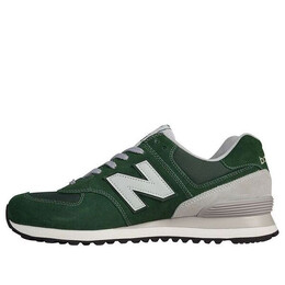 New Balance: Зелёные кроссовки  574