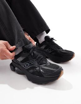 Saucony: Чёрные кроссовки  Grid