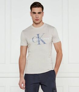 Calvin Klein Jeans: Бежевая футболка 