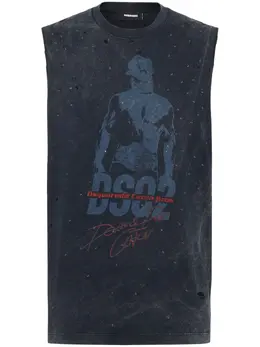 DSQUARED2: Чёрная футболка  Caten