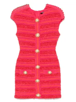 Balmain: Твидовое платье 
