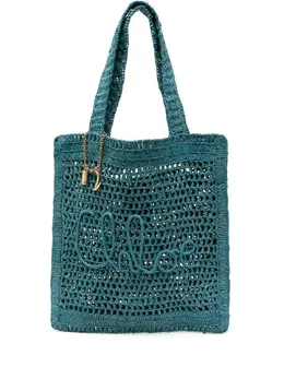 Chloé: Голубая сумка-шоппер 