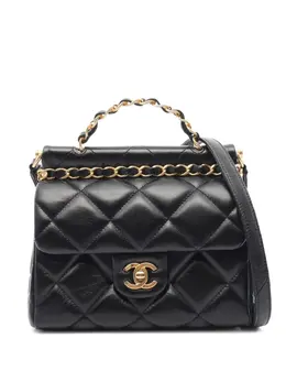 CHANEL Pre-Owned: Чёрная сумка-шоппер 