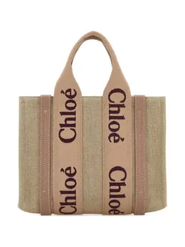 Chloé: Бежевая сумка-шоппер  Woody