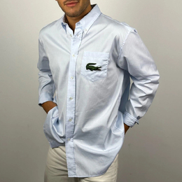 Lacoste: Голубая рубашка 