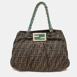 Fendi: Коричневая сумка  Zucca