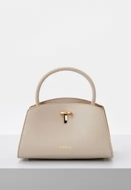 Furla: Бежевая сумка 