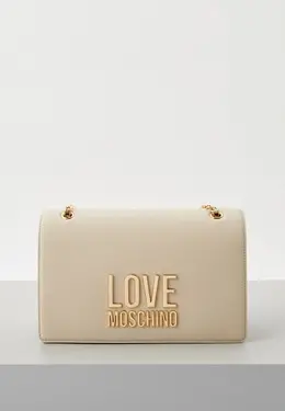 Love Moschino: Бежевая сумка 