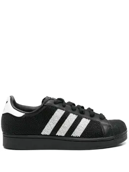 adidas: Чёрные кроссовки  Superstar