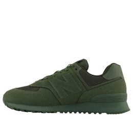 New Balance: Зелёные кроссовки  574