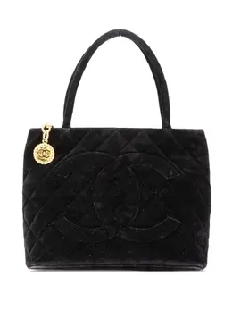 CHANEL Pre-Owned: Чёрная сумка-шоппер 