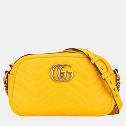 Gucci: Жёлтая сумка через плечо  GG Marmont