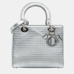 Dior: Серебристая сумка 