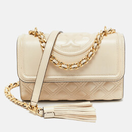 Tory Burch: Светлая сумка  Fleming