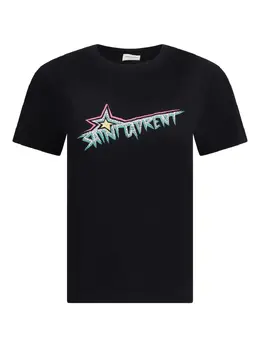 Saint Laurent: Чёрная футболка 