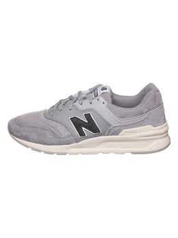 New Balance: Серые кроссовки 