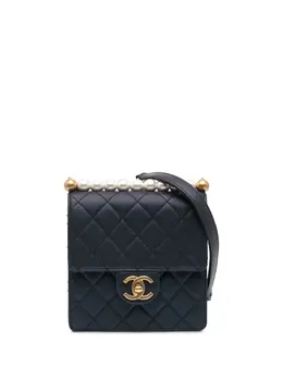 CHANEL Pre-Owned: Голубая сумка через плечо 