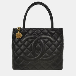 Chanel: Чёрная сумка-шоппер 