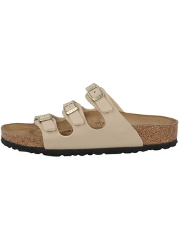 Birkenstock: Бежевые босоножки 