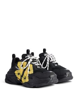 Balenciaga: Чёрные кроссовки  Triple S