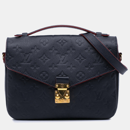 Louis Vuitton: Синяя сумка  Pochette